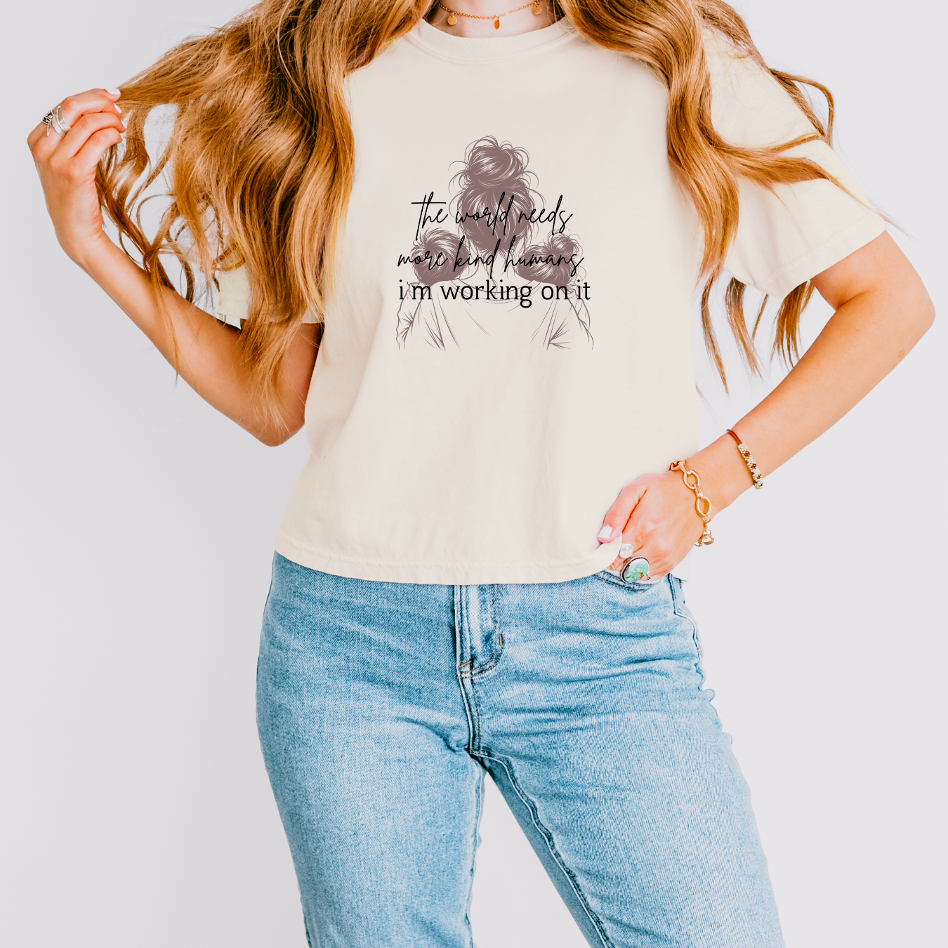 The World Needs More Kind Humans Boxy Crop Tee