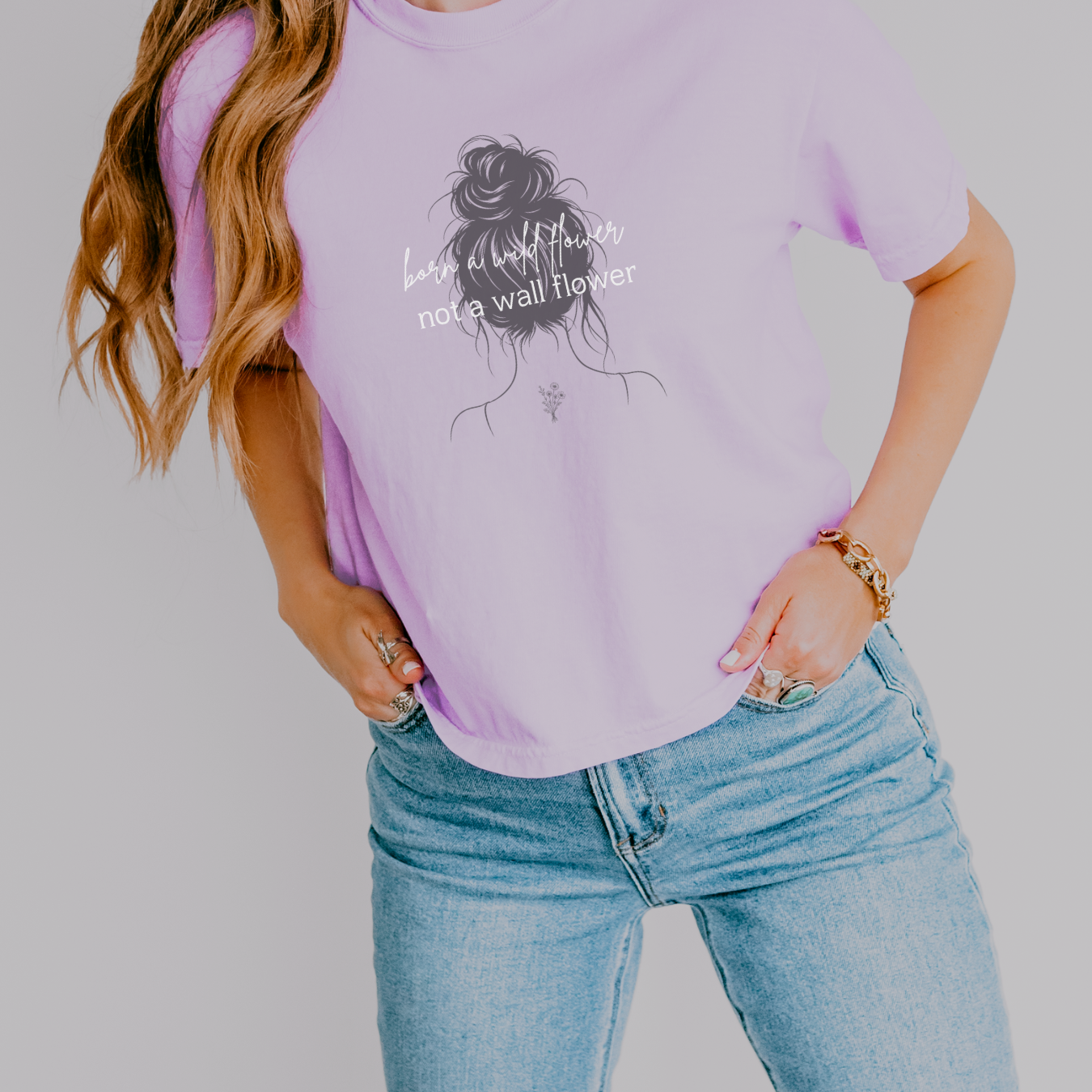 Born To Be A Wildflower Not A Wallflower Boxy Crop Tee