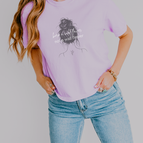 Born To Be A Wildflower Not A Wallflower Boxy Crop Tee