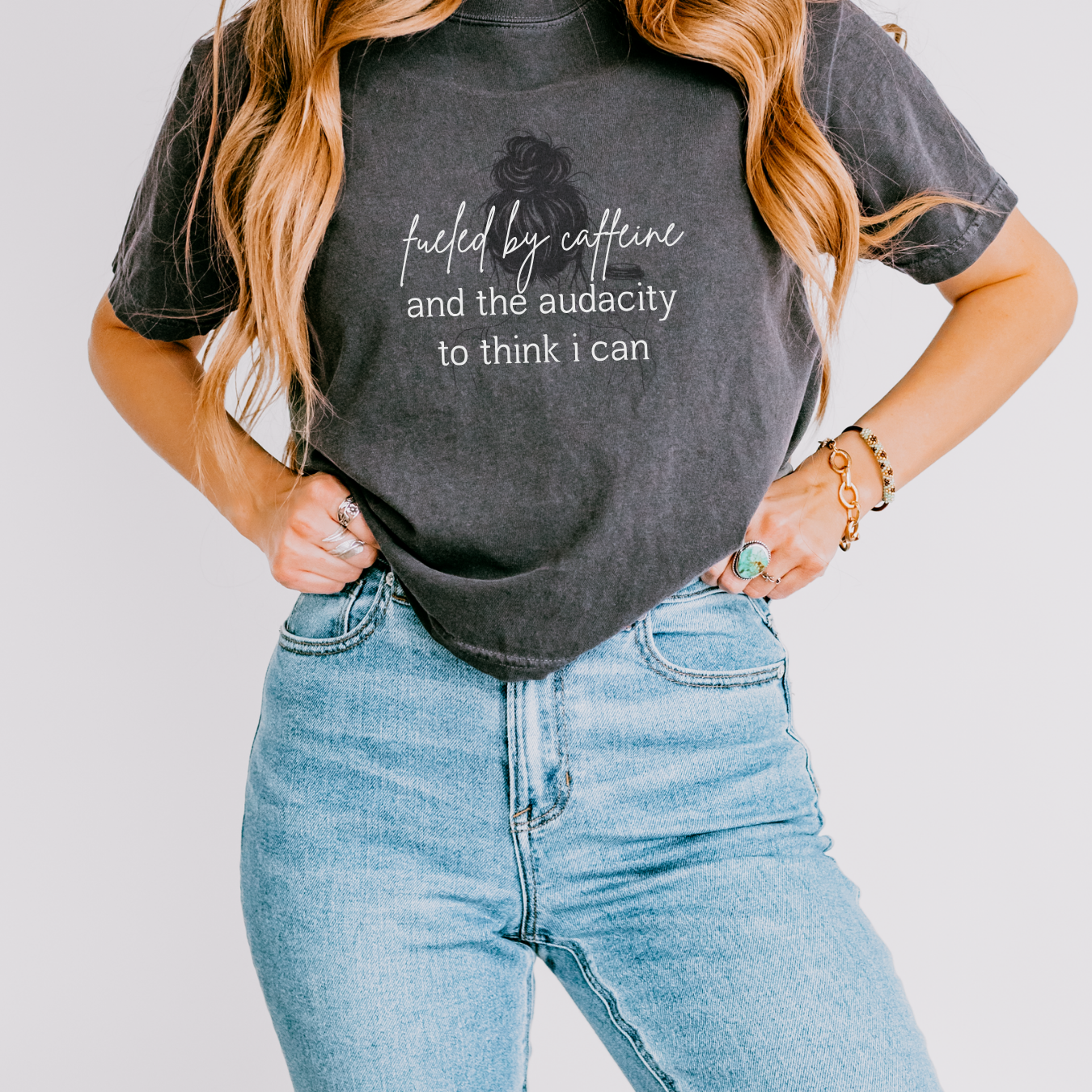 Fueled By Caffeine & Audacity Boxy Crop Tee