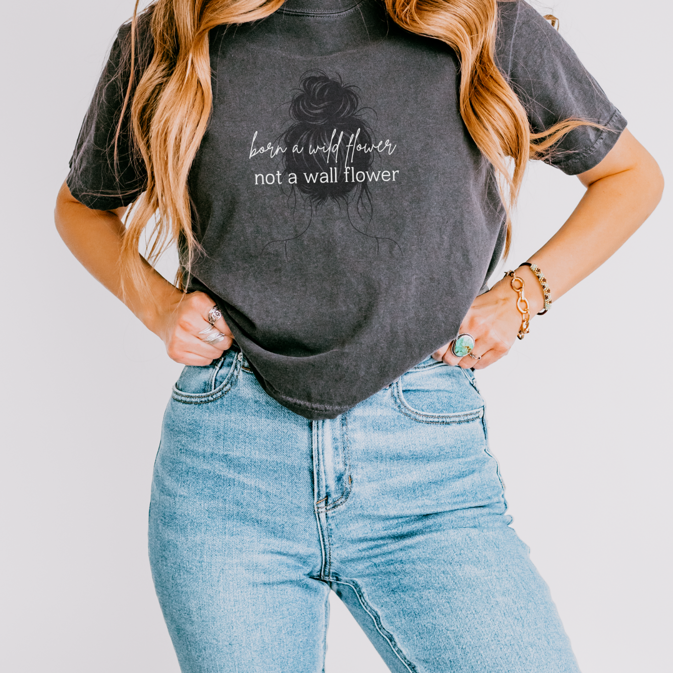 Born To Be A Wildflower Not A Wallflower Boxy Crop Tee