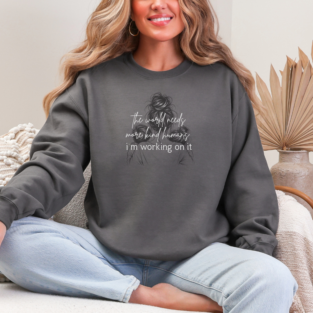 The World Needs More Kind Humans Crew Neck Sweatshirt