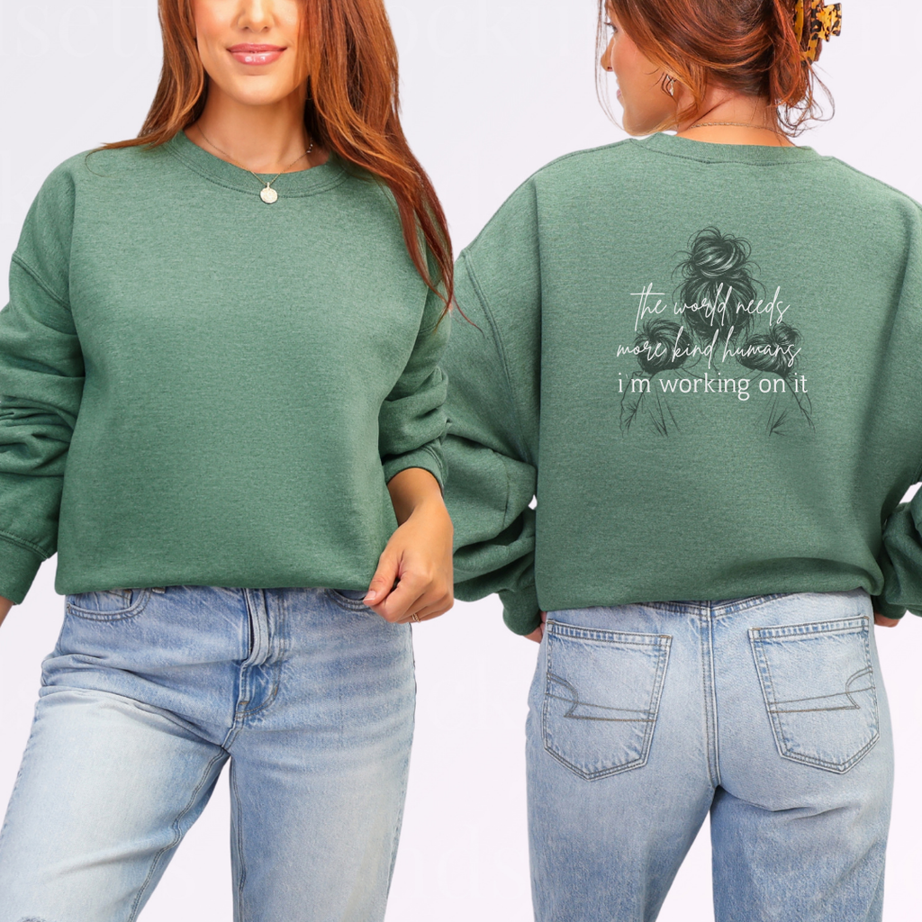 The World Needs More Kind Humans Crew Neck Sweatshirt